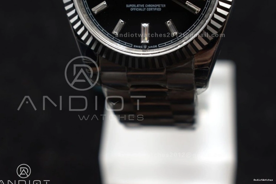 Bright 718 GSF Bracelet Black Weight 40 Gain on Crystal DayDate Dial SS President A 0316